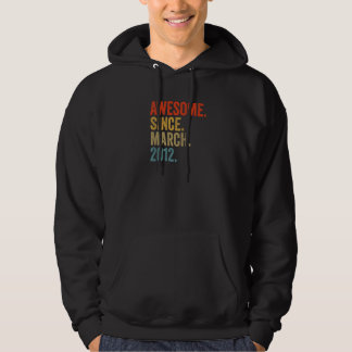 Awesome Since March 2012 10th Birthday Vintage Ret Hoodie