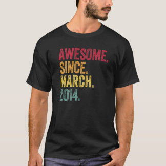Awesome Since March 2014 8th Birthday 8 Years Old T-Shirt