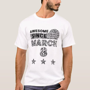 Awesome Since March 8 Leopard 8 March Birthday T-Shirt