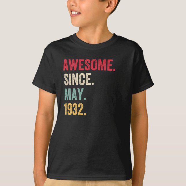 Awesome Since May 1932 Birthday T-Shirt (Front)