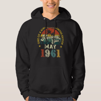 Awesome Since May 1961 Vintage 61st Birthday Hoodie