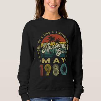 Awesome Since May 1980 Vintage 42nd Birthday For M Sweatshirt