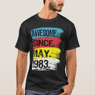 Awesome Since May 1983 Gemini Man Taurus Girl 39th T-Shirt
