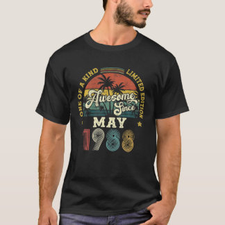 Awesome Since May 1988 Vintage 34Th Birthday Gifts T-Shirt