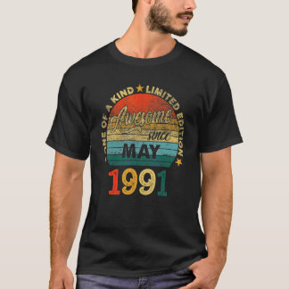 Awesome Since May 1991 31 Years Old 31st Birthday  T-Shirt