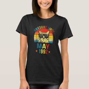Awesome Since May 1992 30th Birthday Cat T-Shirt