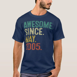 Awesome Since May 2005 Vintage 17th Birthday 17 Ye T-Shirt