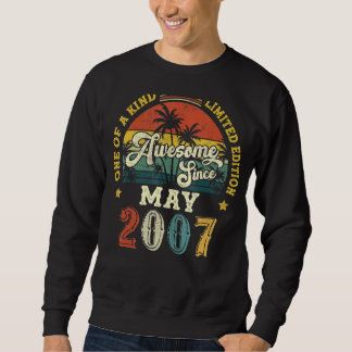 Awesome Since May 2007 Vintage 15th Birthday Sweatshirt