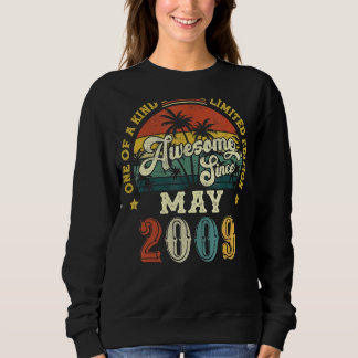 Awesome Since May 2009 Vintage 13th Birthday Sweatshirt