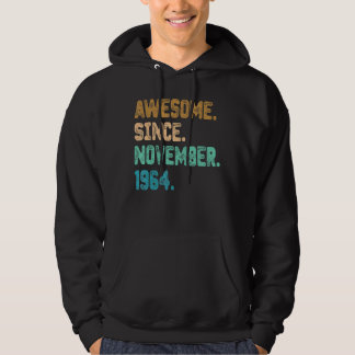Awesome Since November 1964 Vintage 58th Birthday Hoodie