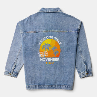 Awesome Since November 1977 Retro Men & Women Birt Denim Jacket