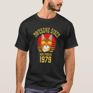 Awesome Since November 1979 43rd Birthday  Cat T-Shirt