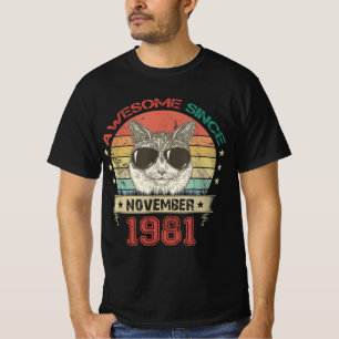 Awesome Since November 1981 Cat Lover T-Shirt