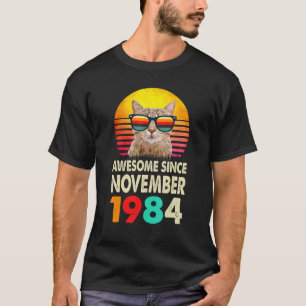 Awesome Since November 1984 38th Birthday Cat Vint T-Shirt