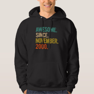 Awesome Since November 2000 22 Years Old Gifts 22n Hoodie