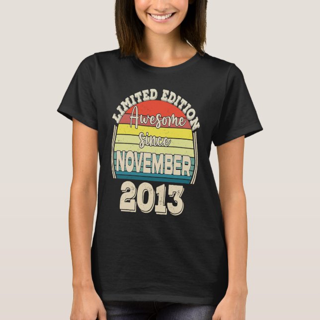 Awesome Since November 2013 Born in November Dad M T-Shirt (Front)