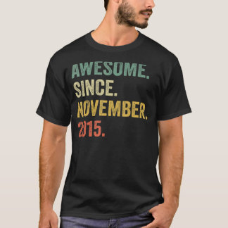 Awesome Since November 2015 7th Birthday 7 Year O T-Shirt