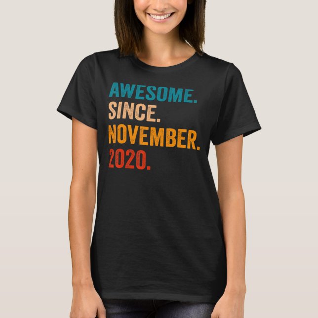 Awesome Since November 2020 2nd Birthday  2 Years  T-Shirt (Front)
