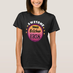 Awesome Since October 1958 Birthday 1958 October V T-Shirt