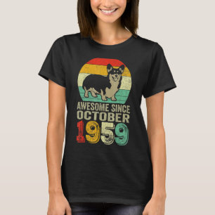 Awesome Since October 1959 63rd Birthday Dog T-Shirt