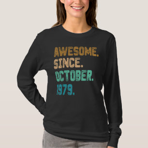 Awesome Since October 1979 Vintage 43rd Birthday T-Shirt