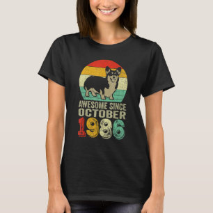 Awesome Since October 1986 36th Birthday  Dog T-Shirt