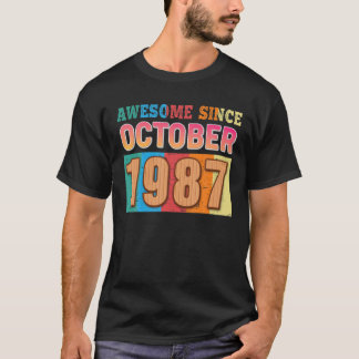 Awesome Since October 1987 35 Year Old 35Th Birthd T-Shirt