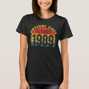 Awesome Since October 1989 34th Birthday Women Me T-Shirt