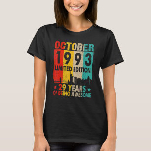 Awesome Since October 1993 29th Birthday Vintage R T-Shirt