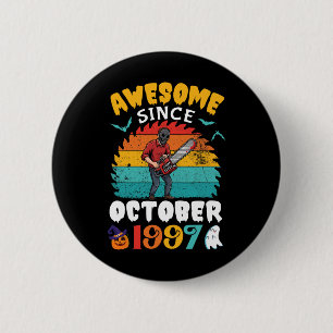 Awesome Since October 1997 Halloween Birthday 28 Y 2 Inch Round Button