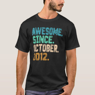 Awesome Since October 2012 10 Year Old 10th Birthd T-Shirt
