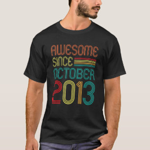 Awesome Since October 2013 Retro 9th Birthday 9 Ye T-Shirt