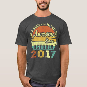 Awesome Since October 2017 5 Years Old 5th Birthda T-Shirt