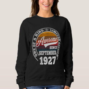 Awesome Since September 1927 95th Birthday 95 Yea Sweatshirt