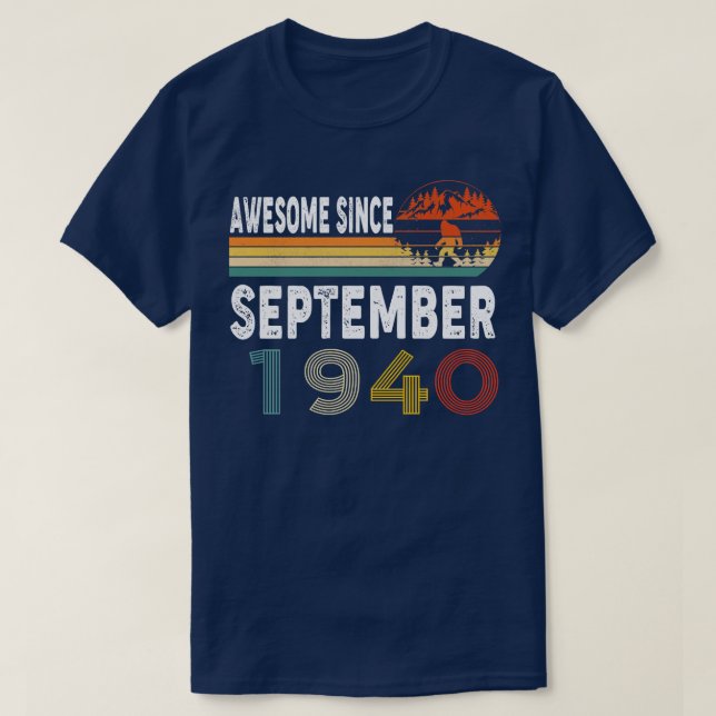 Awesome Since September 1940 T-Shirt (Design Front)