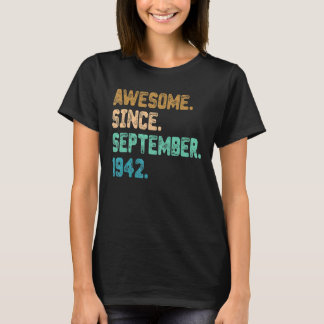 Awesome Since September 1942 Vintage 80th Birthday T-Shirt