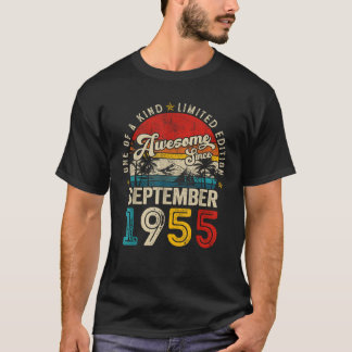 Awesome Since September 1955 Vintage Men Women 70t T-Shirt