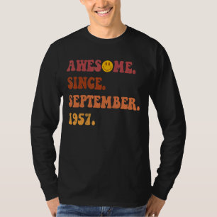 Awesome Since September 1957 Retro Groovy 65 Year T-Shirt
