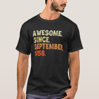 Awesome Since SEPTEMBER 1958 61st Birthday Retro T-Shirt