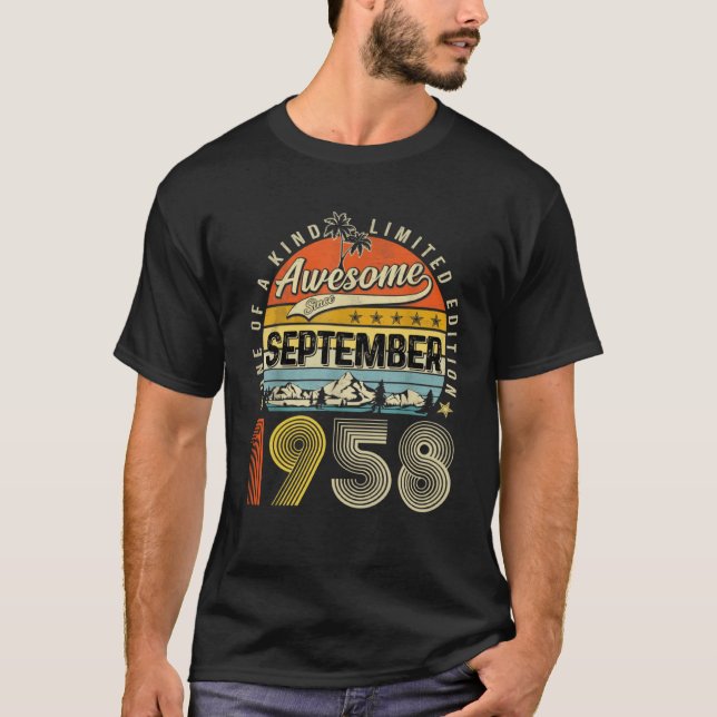 Awesome Since September 1958 65 Years Old T-Shirt (Front)
