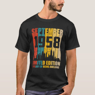 Awesome Since September 1958 Vintage 61St Birthday T-Shirt