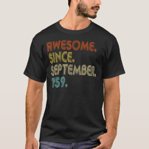 Awesome Since September 1959 Vintage 63rd Birthday T-Shirt