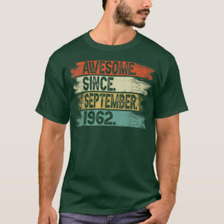 Awesome Since September 1962 Vintage 60th Birthday T-Shirt