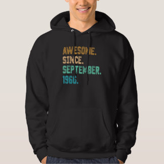 Awesome Since September 1966 Vintage 56th Birthday Hoodie