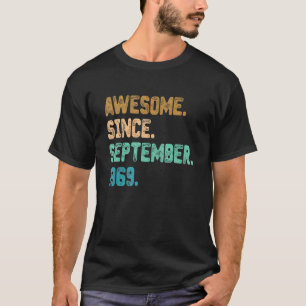 Awesome Since September 1969 Vintage 53rd Birthday T-Shirt