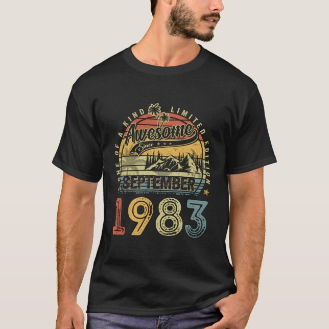 Awesome Since September 1983 40Th T-Shirt (Front)