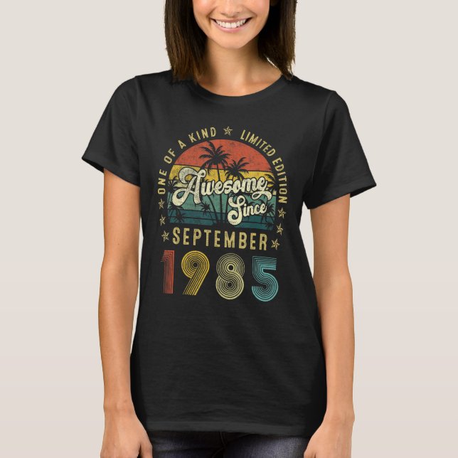 Awesome Since September 1985 38 Years Old 38th Bir T-Shirt (Front)