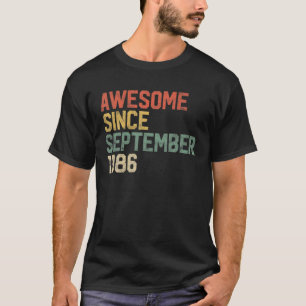 Awesome Since September 1986 Men 35Th Birthday 35 T-Shirt