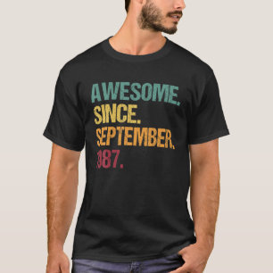 Awesome Since September 1987 Vintage 32Th Birthday T-Shirt