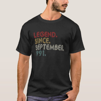 Awesome Since September 1991 30Th Birthday 30 Year T-Shirt